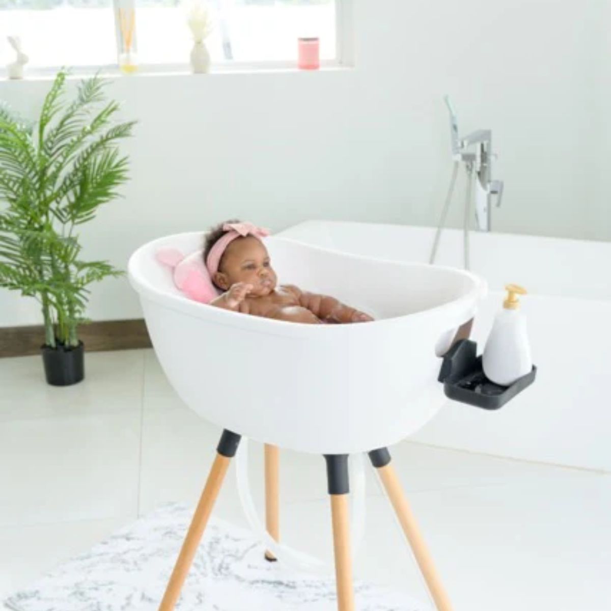 Babu Bath Babu Pillow - Petal Pink - Ergonomic Support for Bath Time